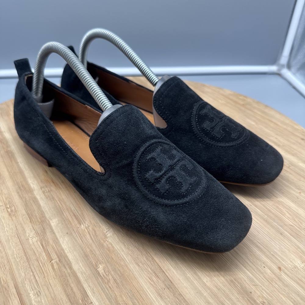 Tory Burch Shoes Leigh 15MM Black Elastic Loafer Silk Women's Size 8.5